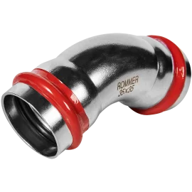 Угольник ROMMER 45°-ВПр, 35, из нержавеющей стали прессовой