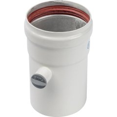 *SCA-0080-010125 STOUT Элемент дымохода DN80 труба 125 мм п/м с ревизионным патрубком