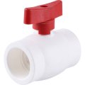 Мини-кран шаровой Kalde с красной ручкой для полипропиленовых труб d=32, 3242-vlm-320002