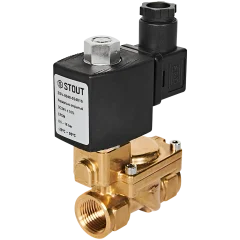 Клапан соленоидный (электромагнитный) STOUT непрямого (пилотного) действия НО 24В G1/2 SSV-0040-024015