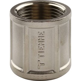 Муфта TIEMME ВВ никелированная 1х1 для стальных труб резьбовой, 1500154