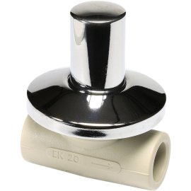 Проходной вентиль Ekoplastik ППР под штукатурку с метал. Крышкой 25, SVEPLK025RCT