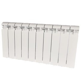Радиатор алюминиевый STOUT ALPHA 350 10 секций боковое подключение (белый RAL 9016), SRA-2310-035010