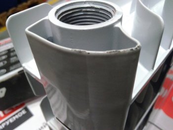 Уцененный товар (зав брак литья, потертость в верхней части крайней секции): Радиатор биметаллический ROMMER Profi BM 350 4 секции боковое подключение (BI350-80-80-130) (RAL9016), RBM-1210-035004