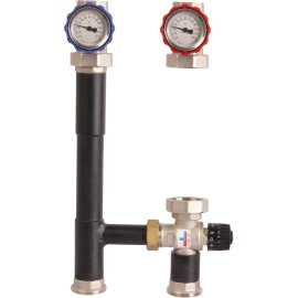 Насосная группа ROMMER RDG-0002 с термостатическим смесительным клапаном (35-60С) 1 без насоса, RDG-0002-002503