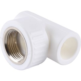 Тройник Kalde с внутренней резьбой 20х3/4 для полипропиленовых труб под сварку (цвет белый), 3222-tfo-200c20