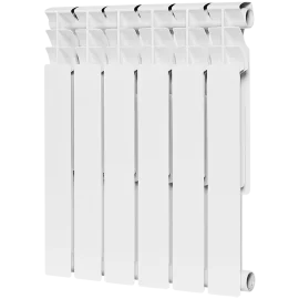 Радиатор биметаллический ROMMER Optima BM 500 6 секций боковое подключение (RAL9016)