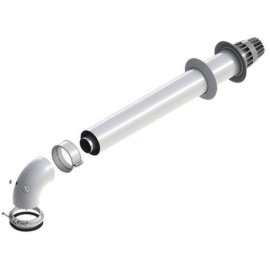 DeDietrich Горизонтальное коаксиальное окончание диам. 60/100 мм, дл. 800 мм, PPS/оцинкованная сталь, 100008296