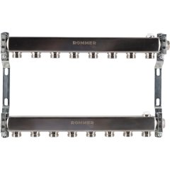 Коллектор из нержавеющей стали ROMMER для радиаторной разводки 8 выходов