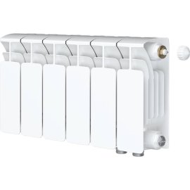 Радиатор биметаллический RIFAR BASE VENTIL 200 BVR 6 секций нижнее правое подключение (белый RAL 9016), 1RB20.VR-6