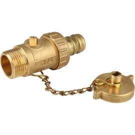 Кран латунный Itap 139 3/4 со щтуцером и заглушкой, 40908