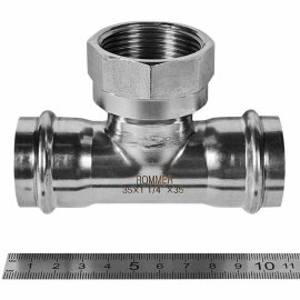 Тройник-Переходник ROMMER ВПр-ВР, 35х11/4, из нержавеющей стали прессовой, RSS-1015-035114