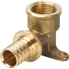 Угольник STOUT настенный с креплением 25xRp 3/4 для труб из сшитого полиэтилена аксиальный