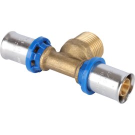 Тройник-переходник APE с наружной резьбой 16х1/2 х16 для металлопластиковых труб прессовой, ARL2003101