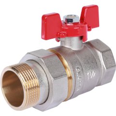 Кран шаровой ROMMER с американкой 1 1/4 ВН/НР, ручка бабочка, RBV-0005-0510232