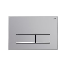 Панель смыва РЕХАУ NOVA LONG 002 с прямоугольными клавишами, пластик, серебристый, матовый, нижняя полоса клавиш хром, глянцевый, 19102521001