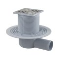 Сливной трап AlcaPlast 105x105/50 мм боковой сток, решетка из нержавеющей стали, гидрозатвор комбинированный SMART, APV1321