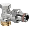 Вентиль OVENTROP Combi 2, угловой, DN-15, 3/4, 1/2, Н ЕК-Н, PN, бар-10, T°C -от +2 до +120, латунь, никелированный, НГ со штуцером, предварительная настройка, отключение, 1091072