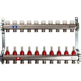 Коллектор из нержавеющей стали с расходомерами STOUT 10 выходов, SMS 0917 000010