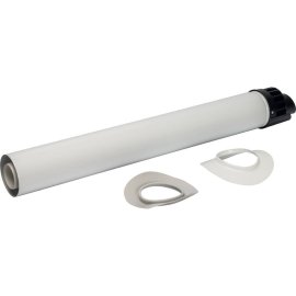 *SCA-8610-010854 STOUT Элемент дымохода конденсац. участок для прохода через стену с манжетами и оголовком  854 мм DN60/100 м/п PP-FE, SCA-8610-010854