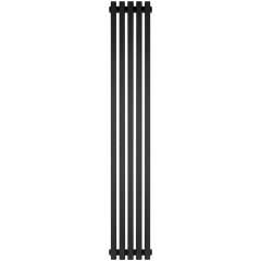 Стальной трубчатый радиатор STOUT TUBE QUADRO 5 секций нижнее правое подключение QV40-1750-5 R RAL1T103S9005 (черный матовый муар), STQV4017505RRAL1T103S9005