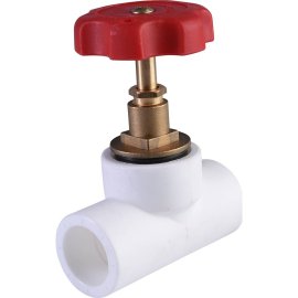 Вентиль Политэк d=25 для полипропиленовых труб под сварку (цвет белый)