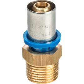 Муфта Prandelli Multyrama с нар.рез. (16х2,0)х1/2 профиль H,TH, U для металлопластиковых труб прессовой, 509.01.51.6