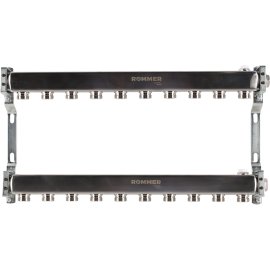 Коллектор из нержавеющей стали ROMMER для радиаторной разводки 10 выходов