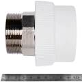 Муфта комбинированная Pro Aqua d= 63-2 PP-R под ключ НР Белая