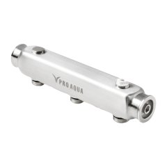 Коллектор из нержавеющей стали с межосевым расстоянием 100 мм Pro Aqua 3 выхода, 290 мм, 1 1/4 x 3/4