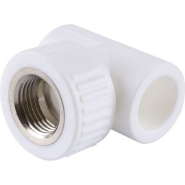 Тройник Kalde с внутренней резьбой 20х1/2 для полипропиленовых труб под сварку (цвет белый), 3222-tfo-200b20