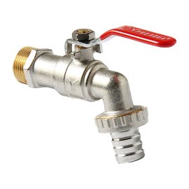 Кран угловой Pro Aqua D 3/4 с патрубком для шланга, ручка-рычаг, Н, EWL55-M20x