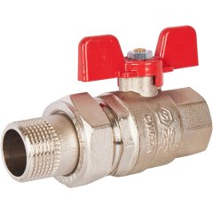 Кран шаровой полнопроходной STOUT с американкой , ВР/НР, ручка бабочка 3/4 (EPDM), SVB-1007-000020