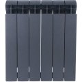 Радиатор биметаллический Global STYLE PLUS 500 6 секции боковое подключение (цвет cod.07 grigio scuro opaco mettalizzato 2748 (черный))