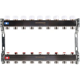 Коллектор из нержавеющей стали без расходомеров ROMMER 9 выходов