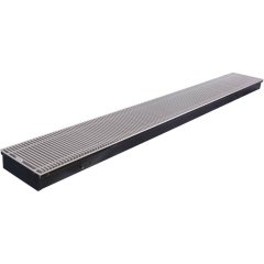Внутрипольный конвектор STOUT SCQ-1100 75х240х2000 (Решётка роликовая) правое подключение, SCQ-1100-0724200