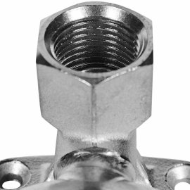 Угольник ROMMER проходной настенный с креплением ВПр-ВР, 15х1/2, из нержавеющей стали прессовой, RSS-1012-001512