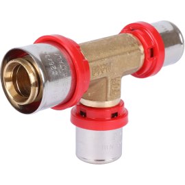 Тройник TIEMME редукционный 26x20x20 для металлопластиковых труб прессовой, 1650047