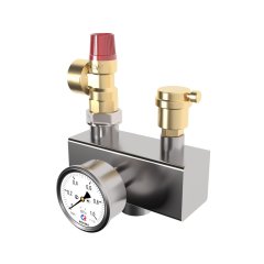 Группа безопасности GIDRUSS для котла до 100 кВт 3 бар BSGSS-100 (нерж. сталь AISI 304, предохранительный клапан, воздухоотоводчик)