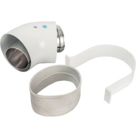 *SCA-6010-000045 STOUT Элемент дымохода отвод коаксиальный 45°  DN60/100, п/м уплотнения и хомут в комплекте (с логотипом), SCA-6010-000045