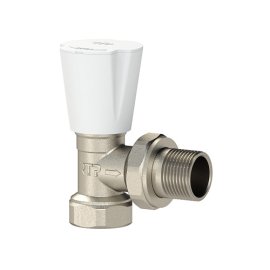 Вентиль для радиатора угловой, латунь  1/2, еврослот, никель, РТП