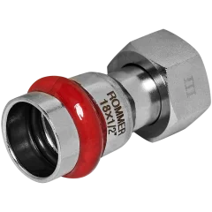 Переходник ROMMER с накидной гайкой-ВР 18х1/2 из нержавеющей стали прессовой