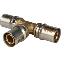 Тройник STOUT равнопроходный 20х20х20 для металлопластиковых труб прессовой, SFP-0006-202020