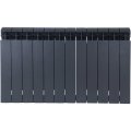Радиатор биметаллический Global STYLE PLUS 500 12 секции боковое подключение (цвет cod.07 grigio scuro opaco mettalizzato 2748 (черный)), 155266