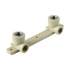 Угольник двойной Pro Aqua d=25-1/2 PP-R с креплением комбинированный ВР Серый, PA280012PG