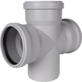 Крестовина одноплоскостная канализационная бесшумная STOUT D 110 х 110 х 110 / 87,5°