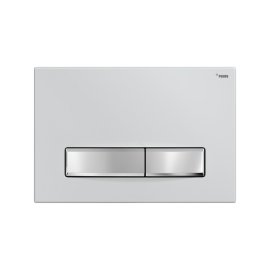 Панель смыва РЕХАУ NOVA LONG 001 с прямоугольными клавишами, пластик, белый, глянцевый, клавиши хром, глянцевый, 19102311001