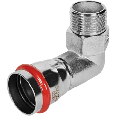 Угольник ROMMER-переходник-НР, 35х1, из нержавеющей стали прессовой