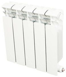 Радиатор биметаллический RIFAR BASE 350 5 секций боковое подключение (белый RAL 9016), 1RB35-5