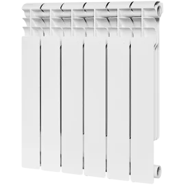 Радиатор биметаллический ROMMER Profi BM 500 6 секции боковое подключение (BI500-80-80-150) (RAL9016)